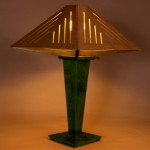 Lamp w/Wooden Shade: 2011 Maple, Birch Plywood, Dye 28” tall, 18” wide other colors available $450